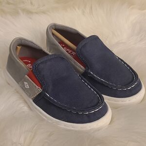Sperry Boys Salty Jr. Washable Camo Sneakers Size 9 Toddler NEW Blue & Gray